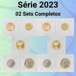 02 Sets do Real 2023 FC completos e no Coin Holder - 5/10/25/50 Centavos + 1 Real - Total 10 Moedas, 2 de cada