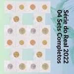 04 Sets do Real 2022 FC completos e no Coin Holder - 5/10/25/50 Centavos + 1 Real - Total 20 Moedas, 4 de cada