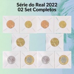 02 Sets do Real 2022 FC completos e no Coin Holder - 5/10/25/50 Centavos + 1 Real - Total 10 Moedas, 2 de cada