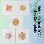 Set do Real 2021 FC completo e no Coin Holder - 5/10/25/50 Centavos + 1 Real