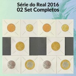 02 Sets do Real 2016 FC completos e no Coin Holder - 5/10/25/50 Centavos + 1 Real - Total 10 Moedas, 2 de cada - Ano Raro