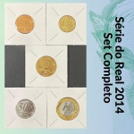 Set do Real 2014 FC completo e no Coin Holder - 5/10/25/50 Centavos + 1 Real - Ano raro