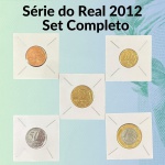 Real 2012 - Set do Real 2012 FC completo e no Coin Holder - 5/10/25/50 Centavos + 1 Real - Ano raro