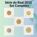 Real 2011 - Set do Real 2011 FC completa e no Coin Holder - 5/10/25/50 Centavos + 1 Real - Ano Raro