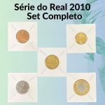 Real 2010 - Set do Real 2010 FC completa e no Coin Holder - 5/10/25/50 Centavos + 1 Real - Ano Raro