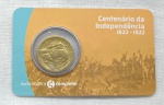 Blister com a Moeda de 500 Réis 1922 - Br-Al - Coleção Centenário da Independência 1822-1922 no Blister Temático - Moeda Circulada