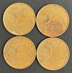 04 Moedas de 5 Centavos do Real 2008 - Rara - Circuladas