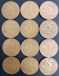 12 Moedas de 25 Centavos de Real 1999 - Rara - Circuladas