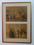 QUADRO - JEAN-BAPTISTE DEBRET - Quadro com 2 litogravuras. Emolduras e envidracadas. Med. 61x44 cm.