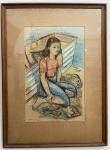 QUADRO - Arthur Kaufmann - (1888 - 1971) - Técnica mista, representando "Pescadora". Med. 49x31 cm e 74x54 cm. SOBRE O ARTISTA - Arthur Kaufmann estudou pintura com Peter Johann Theodor Janssen na Academia de Arte de Dusseldorf de 1905 a 1906. Mudou-se então para Paris para continuar seus estudos na Academie Julian, após o que visitou a Bretanha, Inglaterra e Itália. Retornou a Paris em 1913, onde estudou durante vários meses com Henri Le Fauconnier. Naquele ano, já expunha na galeria de Alfred Flechtheim em Dusseldorf. Kaufmann serviu na Primeira Guerra Mundial até 1918 e depois retornou a Dusseldorf. Junto com Herbert Eulenberg e Adolf Uzarski fundou a associação de artistas Young Rhineland e pertencia ao círculo de artistas em torno de Johanna Ey. Em 1920, Flechtheim dedicou-lhe uma exposição individual. Em 1922, Kaufmann organizou a Primeira Exposição Internacional de Arte com outros artistas da Jovem Renânia, Uzarski e Gert Wollheim. Em 1929, Kaufmann foi o diretor fundador da Escola Municipal de Pintura Decorativa de Düsseldorf. Teve o fim de sua vida na região serrana do Rio.