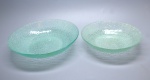 DEMI CRISTAL - Lote de 2 bowls texturizados. Med. 56x26 cm e 6x22 cm.