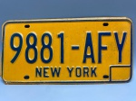 COLECIONISMO - Placa automotiva ferro 9881 - New York. Med. 15x30 cm.