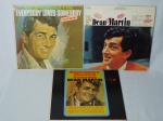 LP/VINIL - Três discos do artista Dean Martin. sendo eles "Everybody Loves Somebody", " You Can't LOVE 'em All" e "Somewhere There's A Someone!". Mídias não testadas e capas com desgastes.