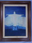 ASSINATURA NÃO IDENTIFICADA - "Cristo Redentor" óleo sobre tela, assinado. Med. da obra 45 x 32cm e da moldura 60 x 47cm.