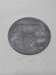 Medalha Comemorativa, Jubileu de Prata 40g - Peracio 1961/1986, Bronze Prateado, Muito Bem Conservada.