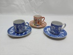 Lote de 3 xícaras de café em porcelana oriental para colecionador. Medindo a maior 5cm x 5cm de altura.