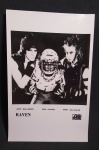 Antiga Fotografia promocional da banda RAVEN e seus integrantes: John Gallagher, Rob Hunter e Mark Gallagher - Famosa banda inglesa de heavy metal - Promoção Gravadora Atlantic - Medida 18,5 x 12 cm de comprimento.