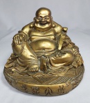 Belíssima Escultura em Resina - Buda Sorridente - MAITREYA HOTEI - Símbolo de Prosperidade, Riquezas e Sucesso. Medida: 13 cm de altura x 15 cm de de base maior. Peso:1.400 gramas.