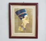 Belíssimo quadro metalizado com imagem de Nefertiti - Medida: 28 X 23 cm - Vide fotos!