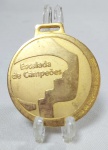 Medalha de Reconhecimento - Escalada de Campeões - Programa de Objetivos Bradesco 2003 -  ' Em Reconhecimento á Determinação e ao Talento Empenhados na Escalada de Campeões  Bradesco 2003 " - Metal dourado - Medida: 52 mm de diâmetro x 3 mm de espessura.