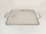 Grande Bandeja em Aço Inox com alça e bordas risquinhos 35 cm x 55 cm alça a alça