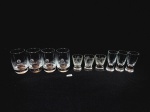 Lote 10 copos  cristal licor diversos modelos maior 7,5 cm x 4 cm e menor 5 cm x 3,5