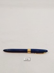 Caneta tinteiro SHEAFFER made USA 14K no tom de azul com detalhe dourado.MED: 13,5 cm com tampa, s/ tampa 12 cm