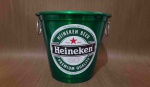 Balde de cerveja da Heineken, em alumínio, novo, 18cm de altura, 19,5 cm de diâmetro na boca R913