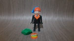 Antigo Boneco Playmobil-Trol, anos 80, 7 cm, com 3 acessórios. R1301