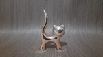 Gatinho em cerâmica metalizado (Rose Gold), decoração ou porta anéis, 5 cm de comprimento X 8,3 de altura (cauda). R1318