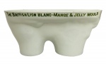 INGLATERRA - Forma para chocolate em porcelana inglesa THE BRITISH LION BLANC-MANGE & JELLY MOULD, formato 'pênis". Possui registro da manufatura. Mede 27cm x 12cm.