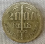 NUMISMÁTICA, Brasil, República, uma (1) moeda de 2000 reis 1935 em PRATA pesando aproximadamente 8 gr., comemorativa ao Duque de Caxias (Marechal Luiz Alves de Lima e Silva, 1803 a 1880, foi comendante das tropas do Imperador do Brasil), muito bom estado de conservação ou mais. (AJBJ)