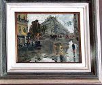 VIRGÍLIO DIAS, Rue de Paris, pintura iconográfica, OST, assinado e datado 94 no CIE, verso: intitulado, localizado, datado 1994 e autenticado, medindo 35 x 27 cm, (Virgílio Dias Filho, 1956, Rio de Janeiro, RJ, pintor impressionista iconográfico, foi aluno de Antenor Finatti na Sociedade Brasileira de Belas Artes). (AJBJ)