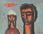 Yohanan Simon (Berlin ,1905 - Israel, 1976), "Sem título". Óleo sobre tela, Assinado. Datado de 1958 (?). Med 40 x 50 , cm (MI); 42 X 52 CM (ME).  Marcas do tempo. Sujidade sobre a camada pictórica. Coleção Particular Rio de Janeiro/RJ. Nota Biográfica: Yohanan Simon nasceu em uma família judia em 1905 em Berlim, Alemanha. Ele estudou medicina por um ano antes de se matricular na Academia de Arte de Frankfurt, onde foi ensinado pelo pintor expressionista Max Beckman. No final da década de 1920, viajou para a Espanha e depois para a França, onde estudou pintura com Andre Derain, um dos fundadores do fauvismo. Simon trabalhou como designer gráfico em Paris antes de imigrar para a Palestina em 1936; ele foi membro do kibutz Gan Schmuel de 1937 até 1953, quando se mudou para Tel Aviv. Durante a década de 1950, viajou extensivamente pela América do Sul, Europa (realizando uma exposição individual em Ben Uri em 1951) e EUA. Influenciado por suas viagens, seu estilo se tornou mais abstrato e suas cores mais vivas e quentes. Na década de 1960, realizou exposições individuais na Alemanha, EUA e Suíça; ele morreu em 1976. Fonte: https://benuri.org/pt/artists/202-yohanan-simon/biography/ .Nota : De acordo com o item 3 dos termos e condições - 3. As peças estrangeiras, sejam quadros e ou esculturas, serão sempre vendidas como Atribuídas.