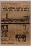 Colecionismo - Rara 2 ª edição do  Jornal Folha de São Paulo - Folha da Tarde, de Quinta-Feira , 21 de abril de 1960, "Brasília Converte-se em Capital". Acondicionado em caixa de acrílico. Med. 60 x 40 cm (jornal) ; 61,5 x 41,5 cm (ME). Amarelecimento e acidez do papel. No estado. Acervo Particular São Paulo/SP.