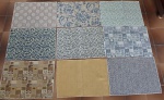 Interessante tecido para confecção de almofada ou utilização como capacho med. 34 cm x 49cm. Total 9 peças