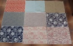 Interessante tecido para confecção de almofada ou utilização como capacho med. 34 cm x 49cm. Total 9 peças