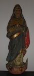 Imaginária católica, madeira entalhada, policromada e dourada, 22cm, Séc XIX -  há perdas