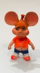 Topo Gigio de vinil miniatura, mede aproximadamente 5 cm de altura.