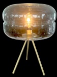 Excepcional luminária de mesa italiana de feitio contemporâneo, sendo grande redoma bombeada com cor