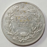 Chile - Moeda de 1 Peso ano 1895 - Prata 835 com 20 gramas.