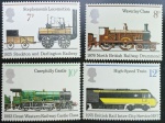 Inglaterra/ "Trem" - Lote com série de selos completa nova com goma ano 1975. Obs: "Centésimo Quinquagésimo Aniversário das Ferrovias Públicas.