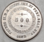 Brasil - moeda de 500 réis ano 1852 - P565 - linda.