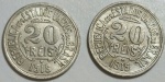 Brasil - Lote com 2 moedas de 20 réis ano 1918 e 1919 no estado S e FC.