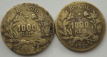 Brasil - Lote com 2 moedas circuladas de 1000 réis anos 1929 e 1930.