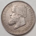 Brasil - Moeda de 1000 réis ano 1876.