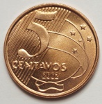 Brasil - Moeda de 5 centavos ano 2002 no estado FC.