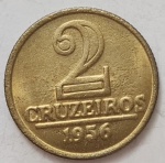 Brasil - moeda de 2 cruzeiros ano 1956 "módulo menor" - estado FC.