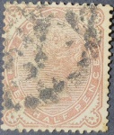 Inglaterra - Antigo selo de Half pence circulado ano 1880 com numeração de catálogo 69.