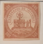 Brasil - antigo selo sem uso valor facial 500 réis "Telégrafo" ano 1873 T(5) com marca de charneira.